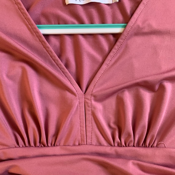 ANRABESS Small Women's Deep VNeck Long Dresses Pleated High Waist Slit MaxiDress - Picture 6 of 12